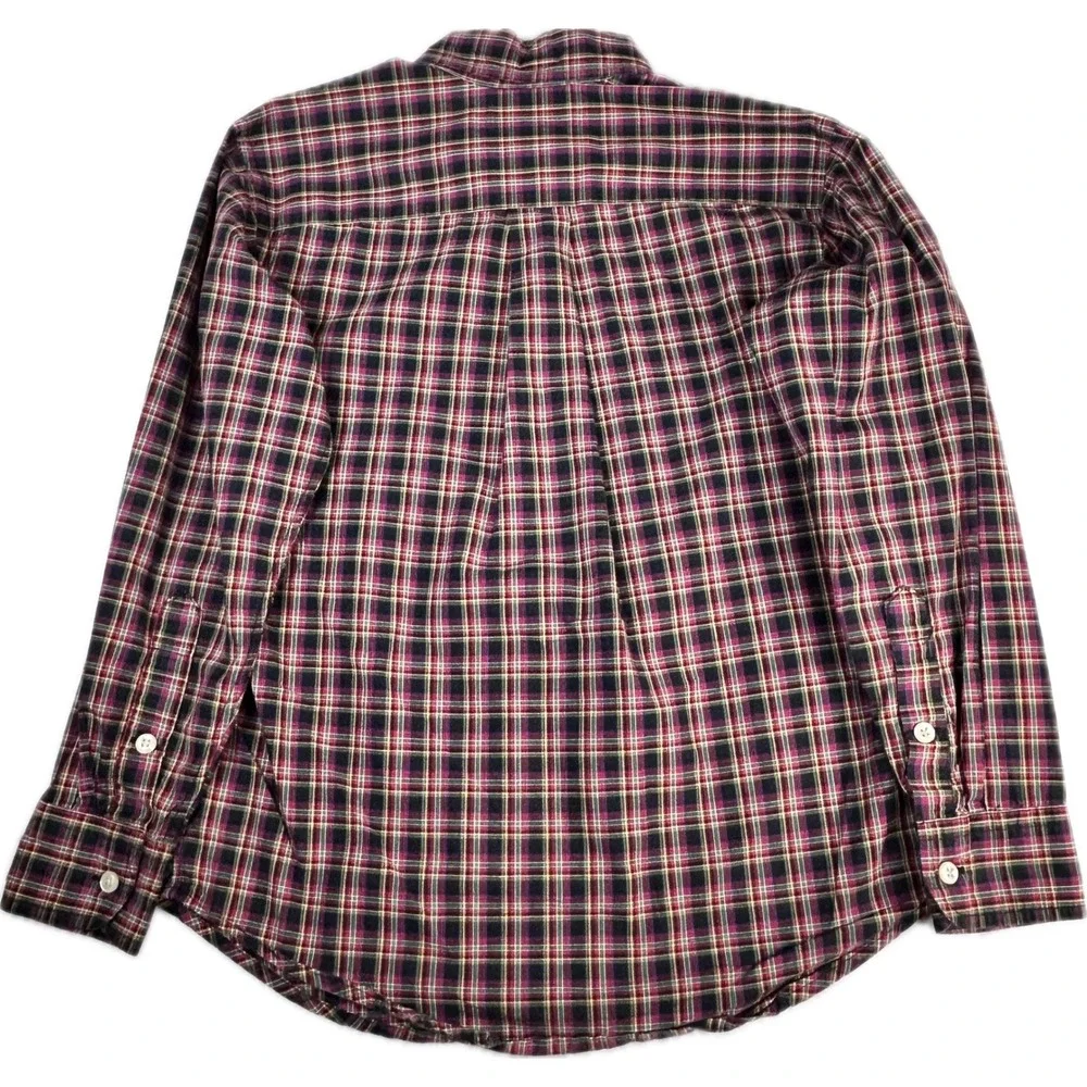 Ralph Lauren Kids Boys Small Red Green Plaid Long Sleeve Button Down Shirt